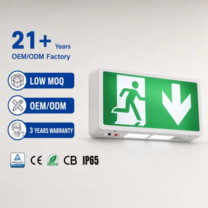 Boîtier de signalisation LED d'urgence pour <span class=keywords><strong>sortie</strong></span> de <span class=keywords><strong>secours</strong></span> 8W 3 heures, LED d'urgence IP20 simple ou double face, montage mural, éclairage de <span class=keywords><strong>secours</strong></span> CE pour couloir - Product Image 1
