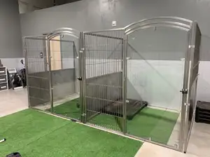 AEOLUS temperli cam paslanmaz çelik Pet yatılı prefabrik ticari mason K9 cove shoreline köpek kulübesi run