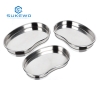 Plateau incurvé en acier inoxydable de qualité médicale SUKEWO, plateau en forme de rein, utilisé pour contenir des instruments de soins des plaies