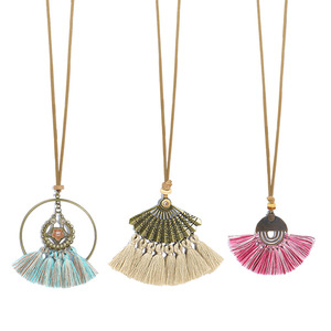 Collier bohème à pampilles, pendentif fleur en alliage, bijoux de fête pour femme, longue chaîne, accessoire de mode style bohème - Product Image 5