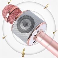 Microphone Karaoké Sans Fil Tout-en-un Omnidirectionnel Portable avec Haut-parleur Intégré WS858 pour Chant Mobile en Direct