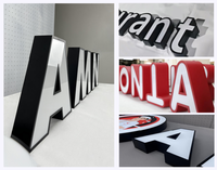 Panneau publicitaire LED personnalisé avec logo 3D de l'entreprise, en métal doré et acrylique rétroéclairé, étanche IP65, pour la publicité et la signalisation