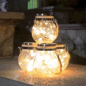Solar Garden <b>Lights</b> Glass Jar 50 <b>Led</b> <b>Light</b> <b>Sensor</b> Hanging Outdoor Decor Waterproof Landscape Lighting - Product Image 3