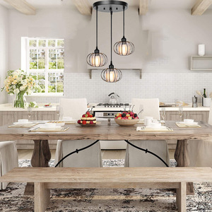 Lámpara colgante de cristal de arte del hierro de tres cabezas de estilo americano para sala de estar de CA, cafetería y tienda de ropa para mostrador de Bar - Product Image 2