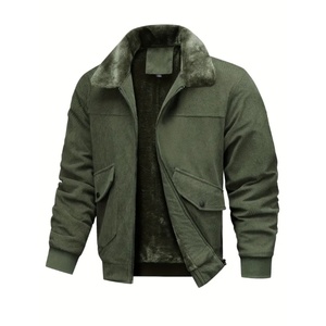 Chaqueta de Pana con Cierre, Cuello de Contraste Personalizado, Bolsillos con Solapa y Forro de Peluche, Fabricante de Chaquetas de Alta Calidad - Product Image 2