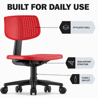 Usine en gros 2024 rotatif levage maison ordinateur chaise étudiant dortoir PP plastique chaise de bureau