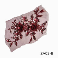 Usine directe coloré 3D brodé dentelle Appliques paillettes Floral maille Patch robe de soirée robe de mariée vêtements décoration