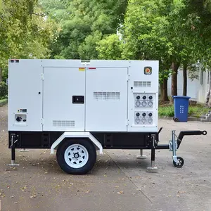 UK-Perkins con EPA 20kw 30kw 40kw 50kw 60kw 80kw generatore portatile silenzioso 100 kva 100 kw rimorchio generatore diesel con ruote