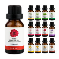 Ensemble d'huiles essentielles naturelles pures de 20ml de marque privée comprenant un arbre à thé d'eucalyptus, romarin, lavande, rose, oud pour diffuseur d'arômes.