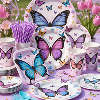 personnalisé fête d'anniversaire décoration motif fête vaisselle jetable assiettes et tasses en papier ensemble