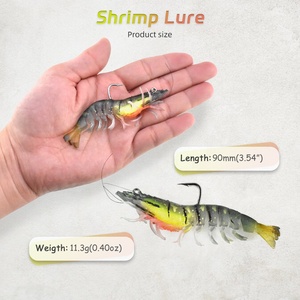 กุ้งปลอมพร้อมตะขอตกปลาแบบนิ่ม12กรัม/9มม. กุ้งแสงกลางคืน - Product Image 2