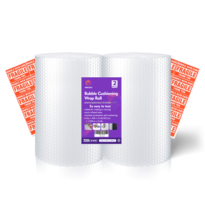 Wanguagua Lot de 2 emballages à bulles totaux de 12 pouces x 72 pieds <span class=keywords><strong>pour</strong></span> boîtes de déménagement, fournitures de <span class=keywords><strong>rouleau</strong></span> de rembourrage perforé tous les 12 pouces - Product Image 1