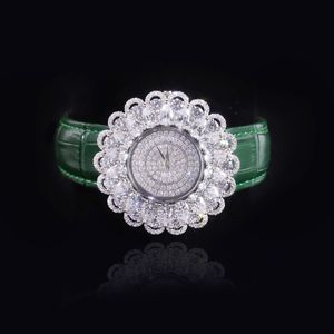 Reloj de Cuarzo Impermeable con Cristal de Zafiro y Plata de Ley 925, Reloj con Forma de Girasol con Moissanita VVS, Joyería de Lujo para Mujer - Product Image 3