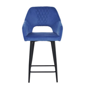 Modern Luxury Velvet Bar Stool High Back <b>Armchair</b> Metal Frame Cushioned Counter Height <b>Dining</b> Chair Apartment-Friendly Home Bar - Product Image 5
