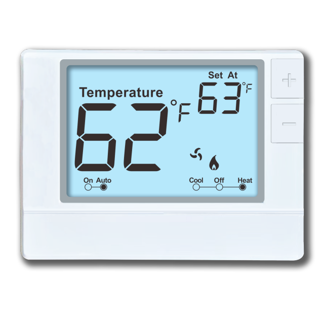 24V Digital HVAC Thermostat 1 Heat/1 Cool Non-Programmable Room Thermostat Wired Temperature Controller