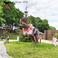 Modèle de Dilophosaure animatronique grandeur nature télécommandé pour parc à thème sur le thème des dinosaures, destiné à la présentation