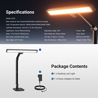 Lampe de bureau LED 18W pour architecte avec base, barre lumineuse bicolore pour la protection des yeux, idéale pour les vidéoconférences, le dessin technique et le streaming en bureau