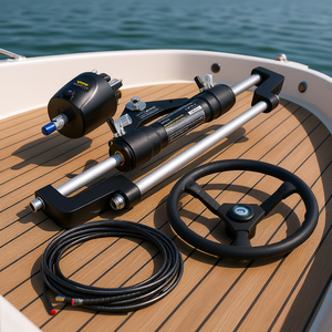 Kit de dirección hidráulica Vevor para embarcaciones de 16 pies, sistema de bomba de timón con manguera y rueda para motores de barco - Product Image 2