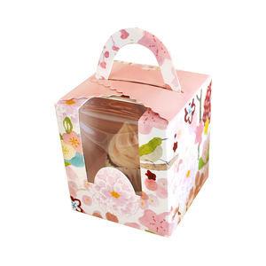 Festival de Pâques Vente en gros Lapin mignon Joli motif créatif Mini gâteau Fête Boîte-cadeau Unique Cupcake Boîtes en papier avec fenêtre - Product Image 3