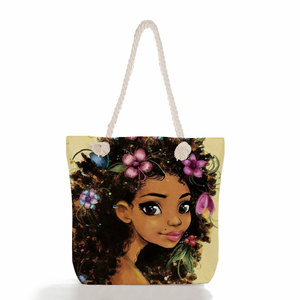 Veelzijdige Rits Handtas Vrouwen Opvouwbare Strand Draagtas Creatieve Nieuwe Cartoon Print Schouder Universiteit School Canvas Tas Voor Meisje - Product Image 5