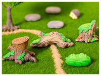 Accessoires de jardin miniature en résine : chaise, arbre, champignon, souche, herbe, feu de camp, pierre, maison artificielle, figurine