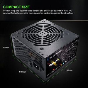 Fuente de Alimentación para PC T.F.SKYWINDINTL de 700W, Silenciosa, Negra, Ventilador de 120mm, 24 Pines, 12V, 150W, Refrigeración para Juegos, ATX, Computadoras de Escritorio, Servidores, EE. UU. - Product Image 2