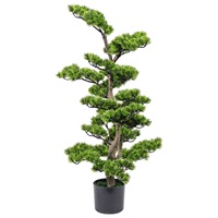 Grand arbre artificiel réaliste en pin bonsai de 120 cm (4 pieds), écologique, résistant aux UV, pour décoration intérieure/extérieure, salon, bureau