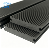 Planche de terrasse en WPC solide 140x25mm, composite bois-plastique, revêtement de sol extérieur, surface rainurée pour jardin, patio, terrasse