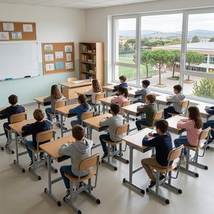 SONGYE - Conjunto de Escritorio y Silla Escolar Individual Moderna de Altura Ajustable con Estructura Metálica, 1 Año de Garantía para Uso en el Aula, ST-10 - Product Image 2