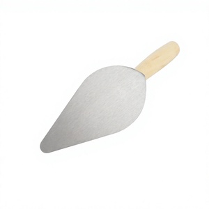 Espátula de yeso con mango de madera y hoja de acero inoxidable, herramienta de mampostería de punta plana para construcción y aplicación de mortero de cemento - Product Image 5