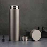 Tasse isotherme légère en titane écologique pour camping, voyage, affaires, avec filtre à thé, bouteille thermique chaude/froide