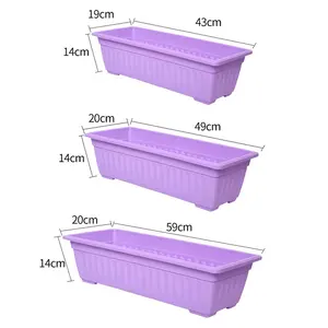 43cm Plastic Vegetable Planter Rectangle Vegetable Pot