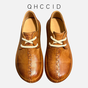 Chaussures Derby en cuir véritable pour hommes Qhccid, talon bas, semelle en caoutchouc, chaussures habillées décontractées rembourrées, pour un usage quotidien - Product Image 1
