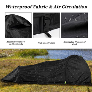 <span class=keywords><strong>Tente</strong></span> <span class=keywords><strong>tunnel</strong></span> tout noire, solo, pour le camping en plein air, la randonnée, haute imperméabilité, respirante, été - Product Image 3