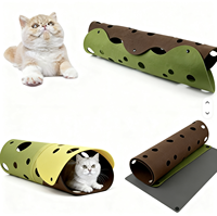 Tunnel pliable en feutre polyester pour chat, lit interactif DIY, tapis de jeu, jouet d'entraînement pour animaux de compagnie d'intérieur, pour chats et chatons, pour le jeu quotidien