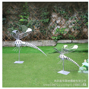 Escultura de Libélula de Acero Inoxidable Pulido para Decoración de Jardín Exterior, Arte Paisajístico Independiente con Forma de Animal - Product Image 5