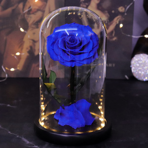 Nuovo prodotto lancio all'ingrosso di <span class=keywords><strong>rose</strong></span> conservate per regali di natale scatola regalo di fiori caldi con cupola in vetro acrilico - Product Image 2
