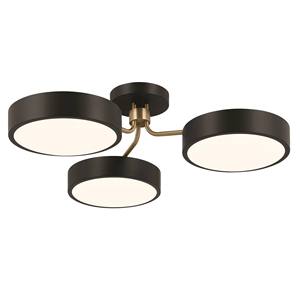 Luminaire semi-suspendu industriel rétro en métal noir et verre ambré |   Éclairage Audacieux pour Salle à Manger d'Hôtel et Espaces Ouverts - Product Image 2