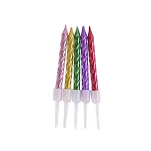 High End 100% Fully Refined Paraffin Wax Colourful Twist Taper Candle