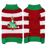 Nouveauté : Pull en acrylique de haute qualité pour chien, motif arbre de Noël rayé 3D, style léopard, automne-hiver, Noël