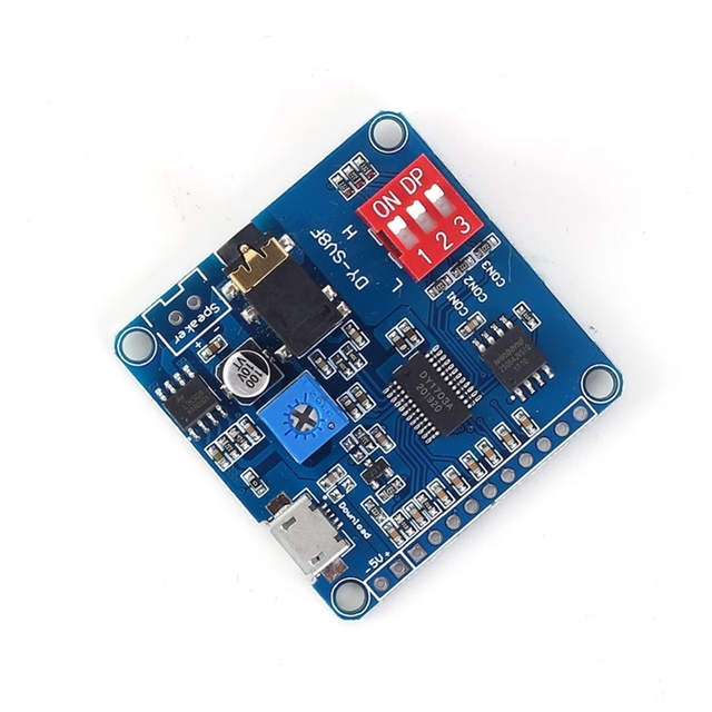 Roarkit Voice Sound Playback Module MP3 Player Module UART I/O Trigger Class D Amplifier Board 5W 8M Storage DY-SV8F SD/TF Card