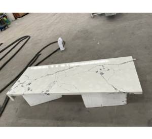 Premium Modern Anti-Scratch Superficie no porosa Premium Cuarzo blanco Pared Piso Mesa Uso interior-Cocina Piedra artificial - Product Image 4