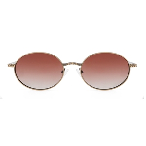 Unisex <b>Round</b> Metal <b>Frame</b> <b>Sunglasses</b> Brown Gradient Lenses 100% UV Protection Retro Casual Style for Adults - Product Image 6