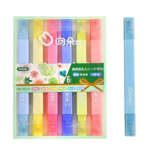 Ensemble de 6 stylos fluorescents à double pointe, beaux marqueurs pastel parfumés aux fleurs, surligneurs <span class=keywords><strong>kawaii</strong></span>, stylos à <span class=keywords><strong>dessin</strong></span> et à gribouillage - Product Image 4