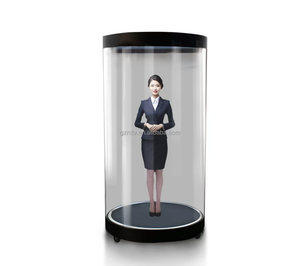 5.5/21.5/75 inch 3D Hologram xi lanh trong suốt màn hình tương tác Hologram Hologram nối hình trụ - Product Image 3