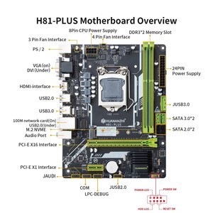 HUANANZHI H81 PLUS Desktop Pc Motherboard LGA 1150 M.2 NVME Slot mendukung I3 I5 I7/Xeon DDR3 RAM H Mainboard Gaming - Product Image 4