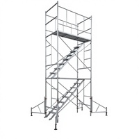 Échafaudage à cadre galvanisé à chaud haute résistance, résistant à la corrosion, pour peinture de façade, construction de maçonnerie, escalier mobile roulant