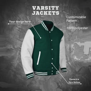 Jaket Bomber Varsity Baseball Pria Berkualitas Tinggi, Bordir Chenille Stylish, Logo Dapat Disesuaikan, Bahan Bernapas - Product Image 2