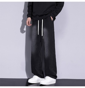 Jean noir classique 2026 pour garçons, coupe droite décontractée, confortable, pantalon long, vente en gros d'usine, OEM ODM, pantalon en denim - Product Image 4