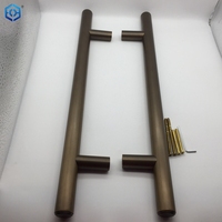 Poignée de porte en laiton couleur bronze antique pour porte en verre ou en bois